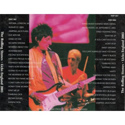 画像2: VGP-357 THE ROLLING STONES / LICKS ENGLAND 2003